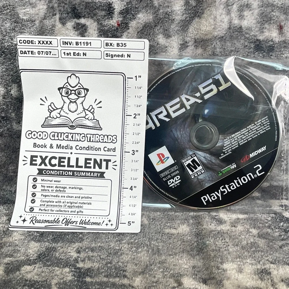 Area-51 PS2 PlayStation 2 Midway 2005 Sci-Fi Alien FPS Shooter Game Disc Only